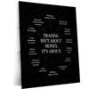 Stock Market Metal Poster | Trading Isn’t About Money | Trader Mindset Motivation Wall Art | Financial Freedom Metal Frame