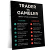Stock Market Metal Poster | Trader vs Gambler | Trading Discipline Motivation Wall Art | Professional Trading Mindset Metal Frame