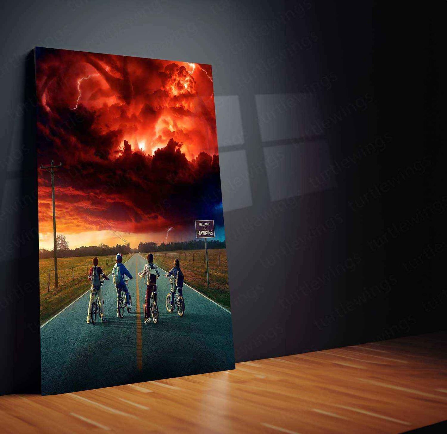 Stranger Things Metal Poster – The Upside Down Awaits 1 - TURTLEWINGS