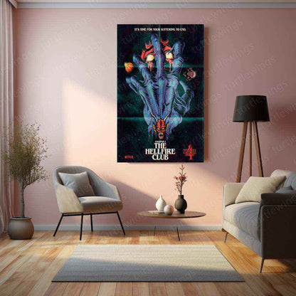 Stranger Things Metal Poster – The Upside Down Awaits 5 - TURTLEWINGS