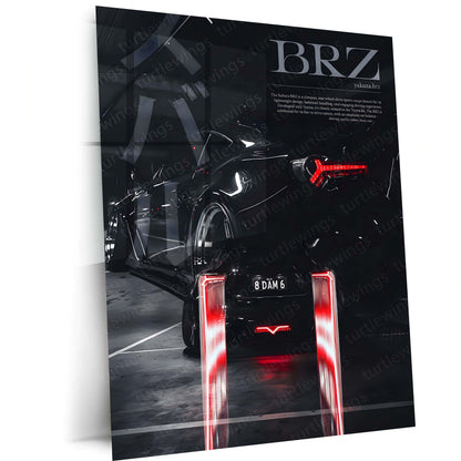 Subaru BRZ – Yakuza Edition | Night Drive JDM Metal Frame | Automotive Wall Art