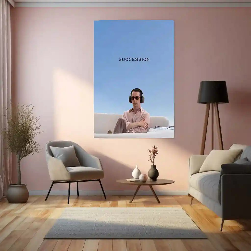 Movies & Series Metal Poster | Succession Metal Poster | Minimal Kendall Roy Scene Wall Art | Luxury Corporate Aesthetic Frame | Succession Series Decor - TURTLEWINGS