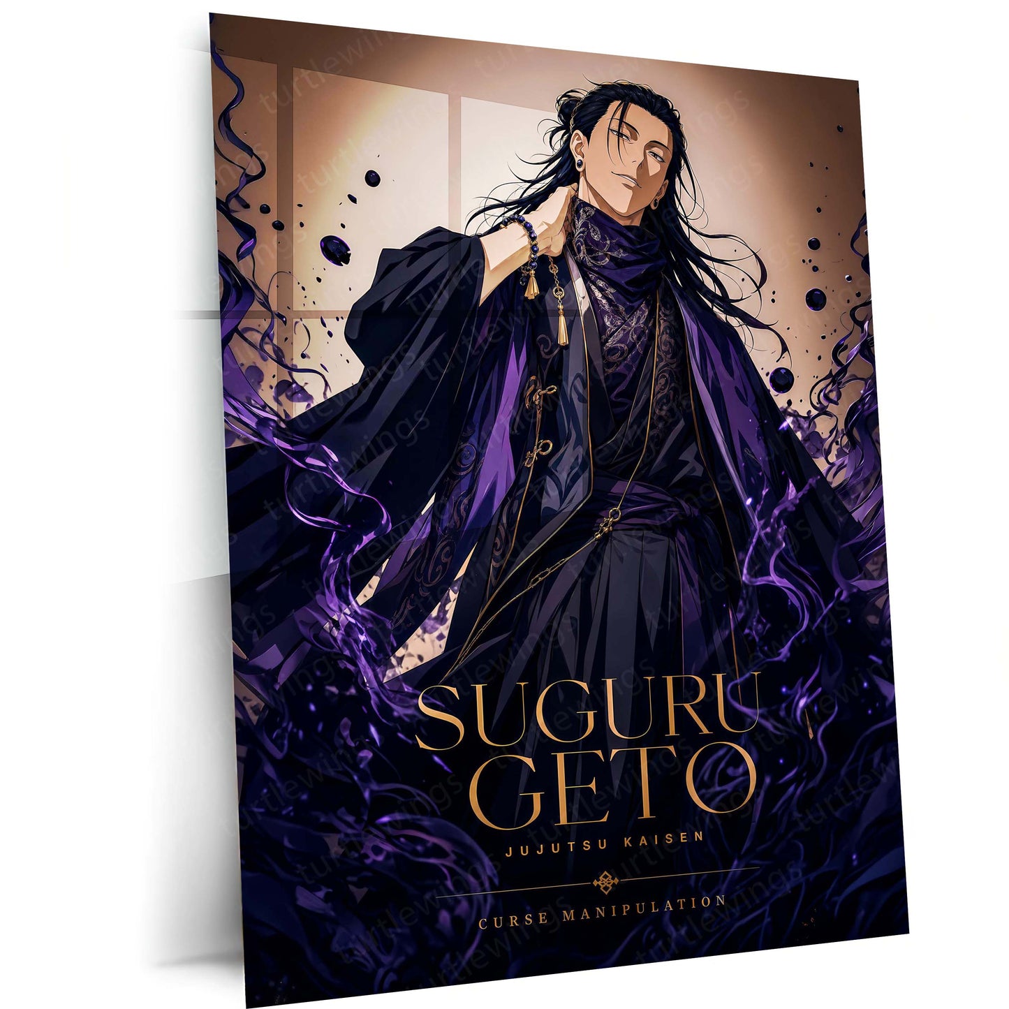 Anime Metal Poster | Suguru Geto Dark Aura Metal Poster | Jujutsu Kaisen Anime Wall Art | Premium Aluminum Print