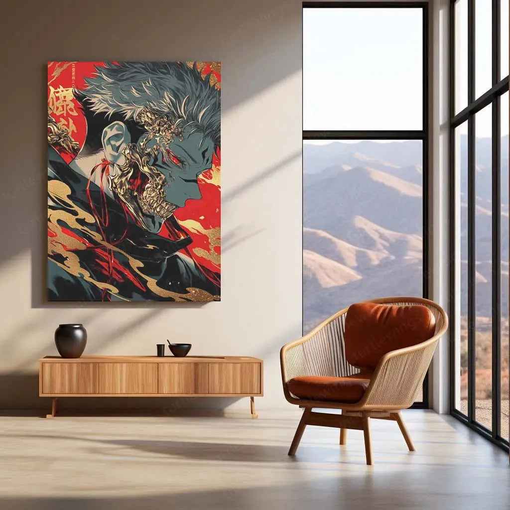 Ryomen Sukuna - Jujutsu Kaisen Metal Poster | Cursed King | Anime Wall Art - TURTLEWINGS