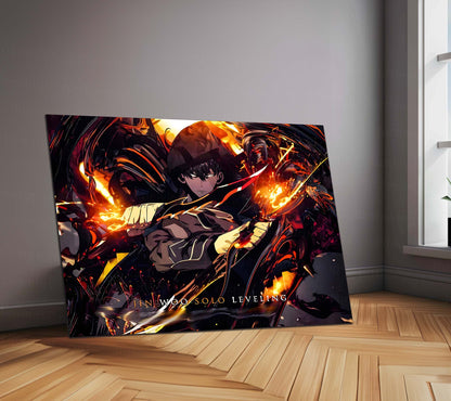 Anime Metal Poster | Sung Jin-Woo – Rise of the Shadow Monarch Metal Frame