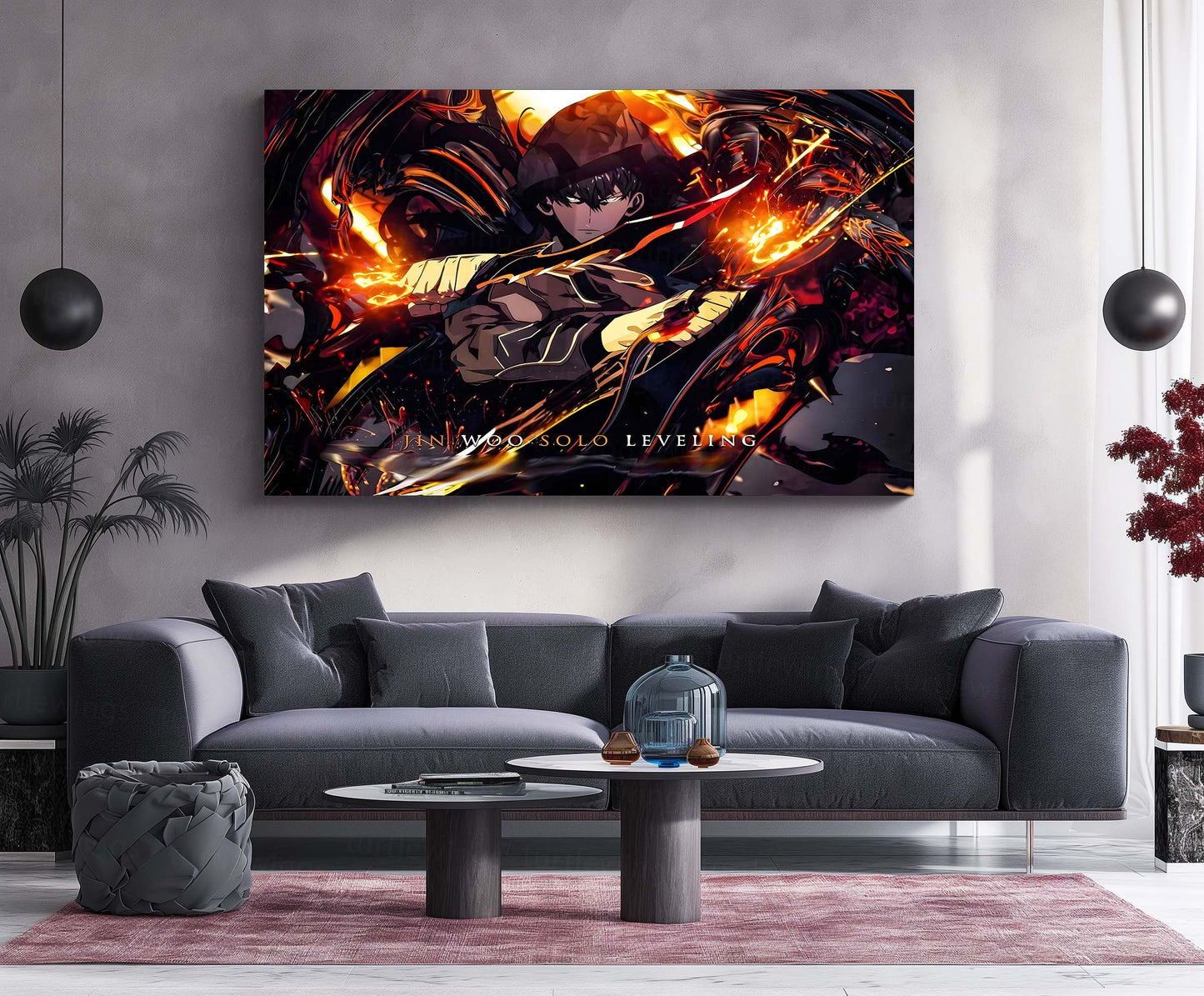 Anime Metal Poster | Sung Jin-Woo – Rise of the Shadow Monarch Metal Frame