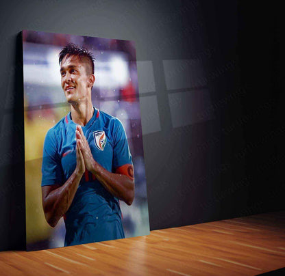 Sunil Chhetri Metal Poster – Tribute to India’s Football Legend - TURTLEWINGS