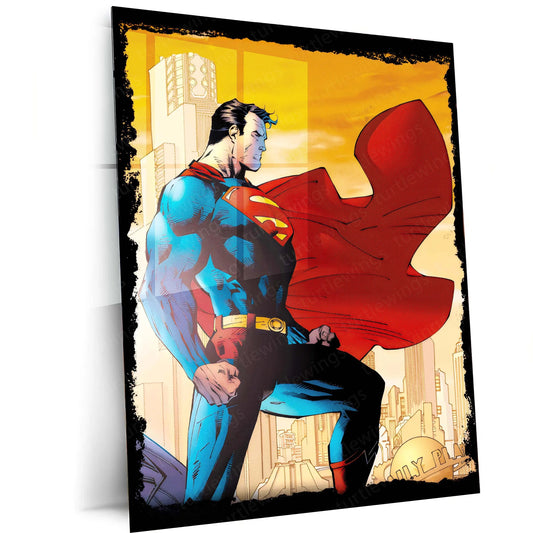 Superman – Man of Steel Metal Poster | DC Comics Superhero Wall Frame - TURTLEWINGS