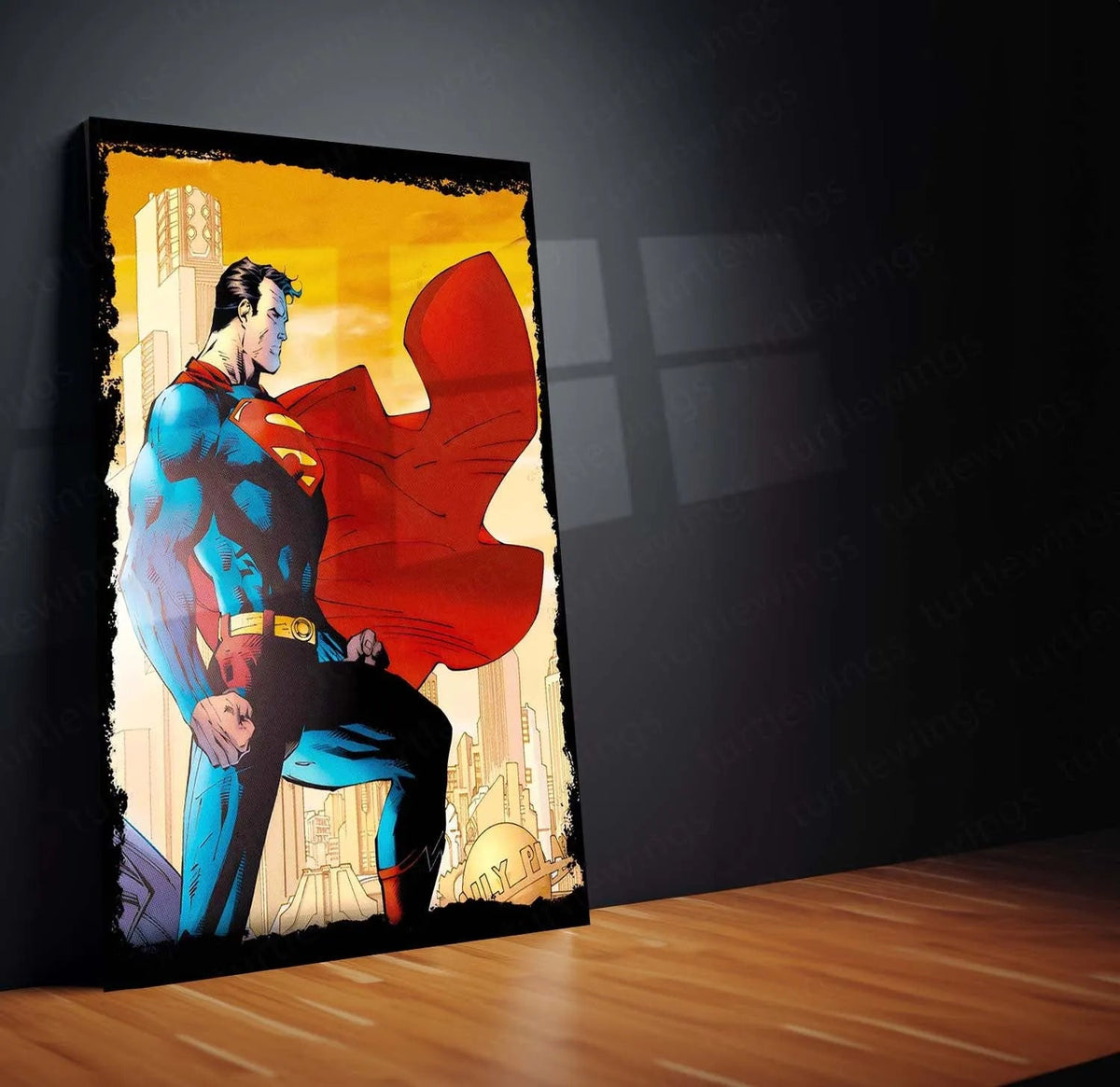 Superman – Man of Steel Metal Poster | DC Comics Superhero Wall Frame - TURTLEWINGS