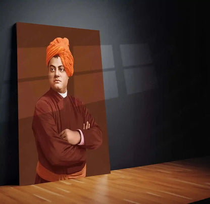 Spiritual Metal Poster | Swami Vivekananda | Strength, Vision & Fearless Spirit Wall Art - TURTLEWINGS 
