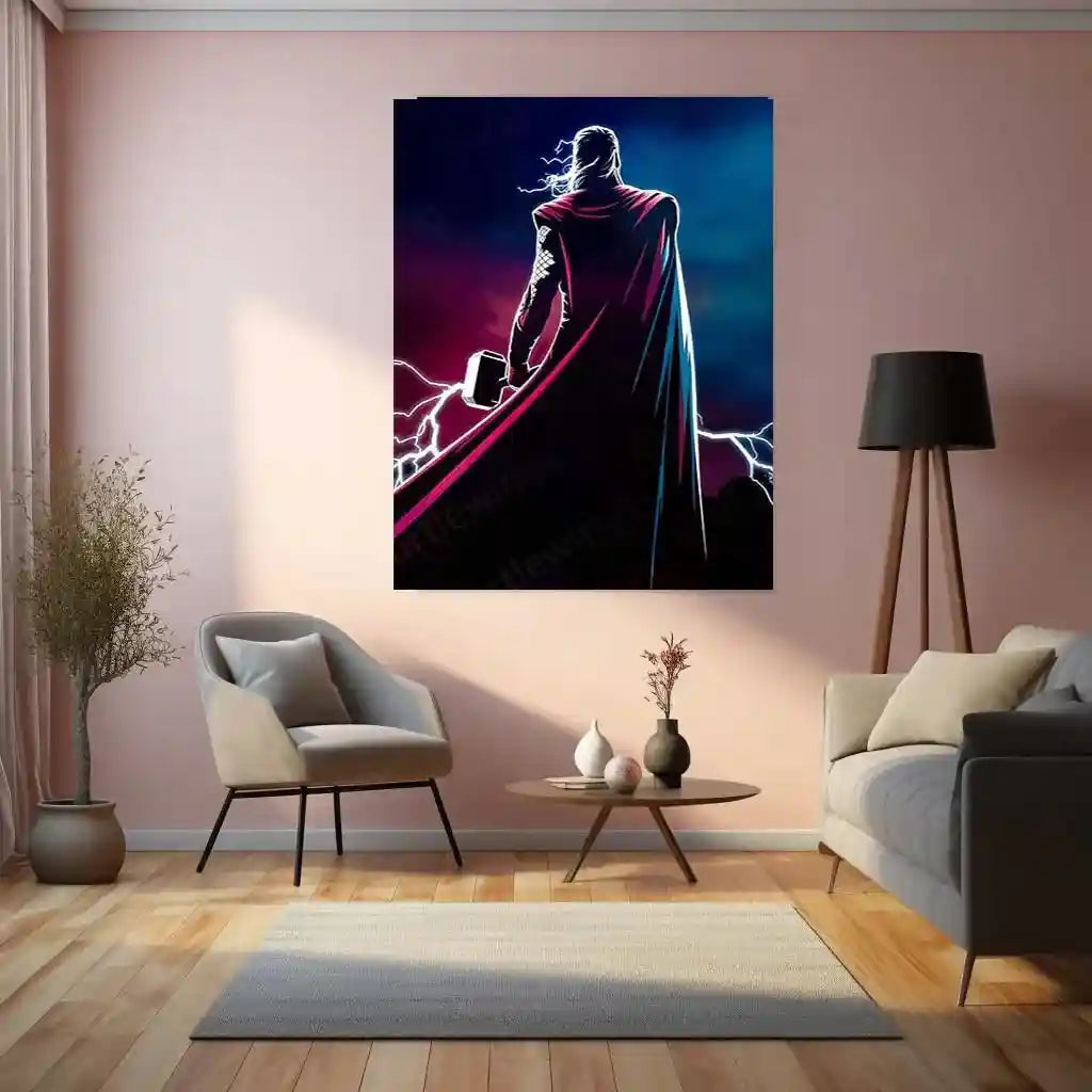 Marvel Metal Poster | Thor Metal Poster | Mighty God of Thunder Wall Art - TURTLEWINGS