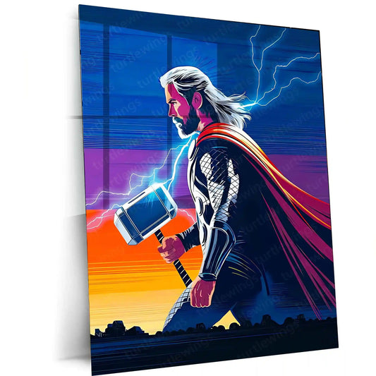 Marvel Metal Poster | Thor Metal Poster | Mighty God of Thunder Wall Art 01 - TURTLEWINGS