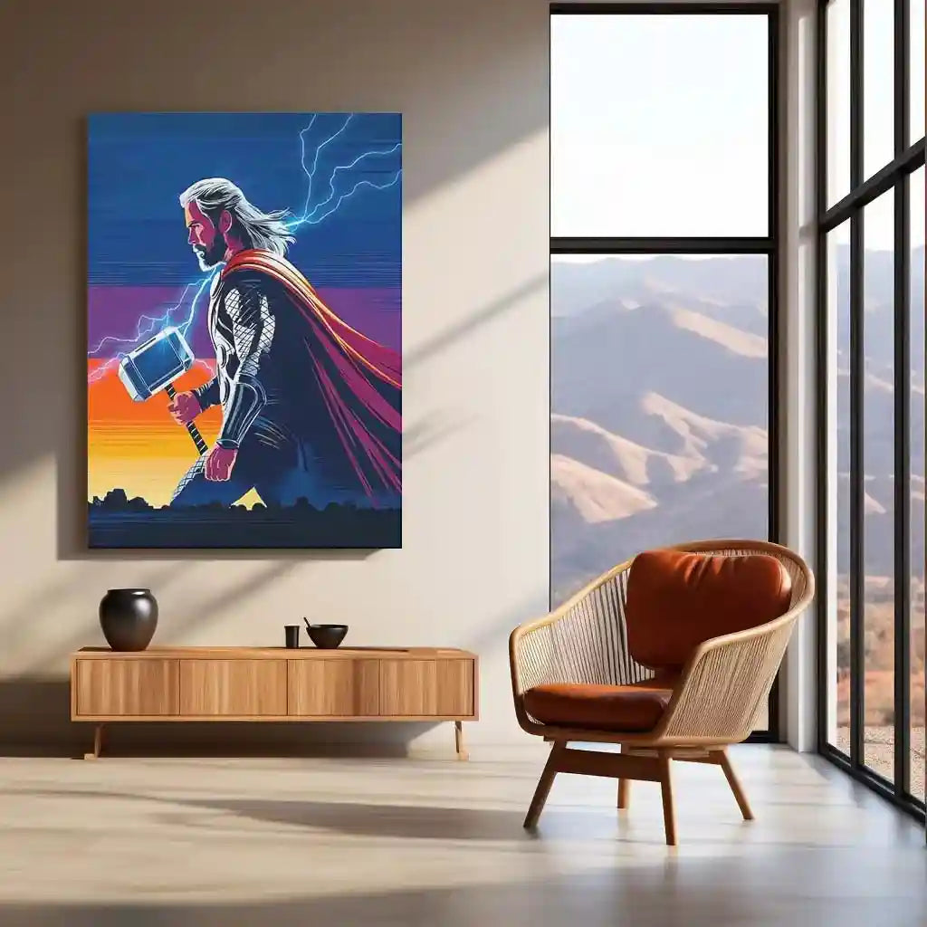 Marvel Metal Poster | Thor Metal Poster | Mighty God of Thunder Wall Art 01 - TURTLEWINGS