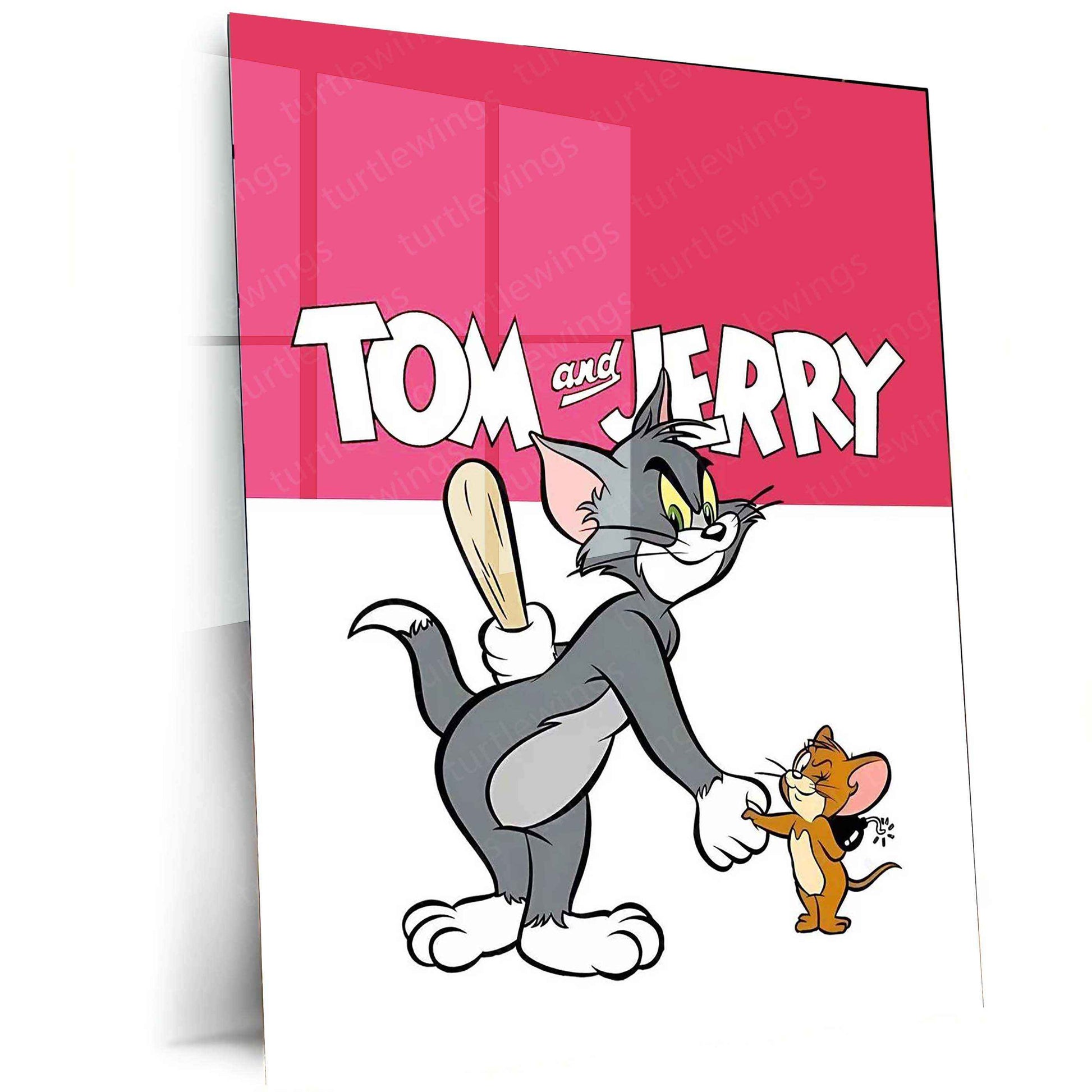 Tom & Jerry Metal Poster – Classic Cartoon Wall Art | Nostalgic Animation Decor - TURTLEWINGS