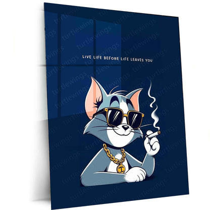Tom Quote Metal Poster – Classic Cartoon Wisdom | Funny Tom & Jerry Wall Art - TURTLEWINGS
