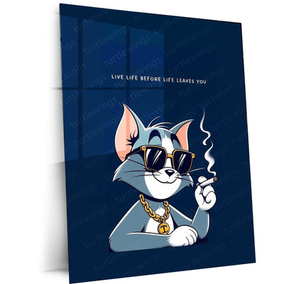 Tom Quote Metal Poster – Classic Cartoon Wisdom | Funny Tom & Jerry Wall Art - TURTLEWINGS