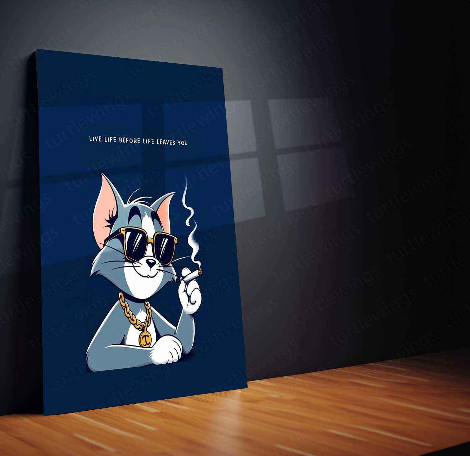 Tom Quote Metal Poster – Classic Cartoon Wisdom | Funny Tom & Jerry Wall Art - TURTLEWINGS