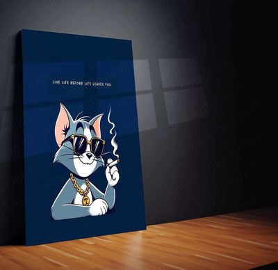 Tom Quote Metal Poster – Classic Cartoon Wisdom | Funny Tom & Jerry Wall Art - TURTLEWINGS