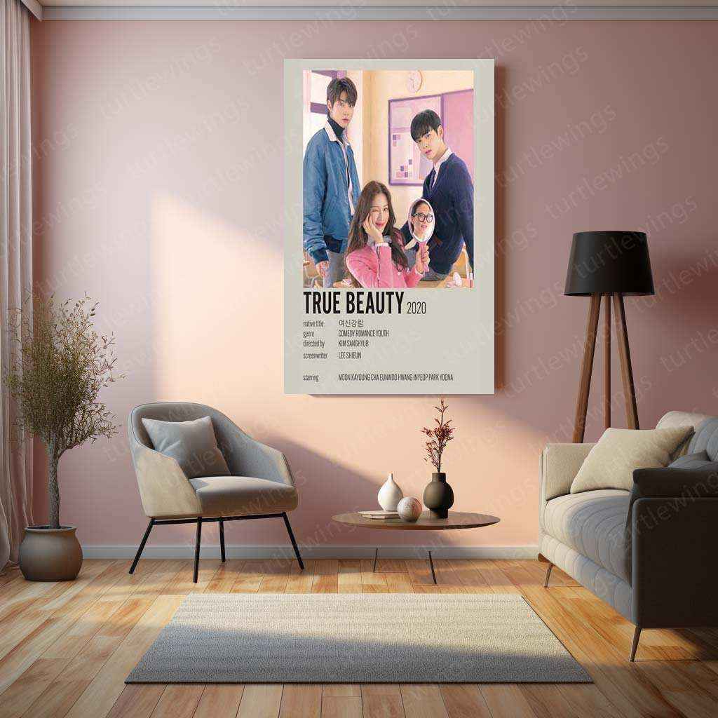 TRUE Beauty Metal Poster – A Stunning Tribute to Love, Self-Discovery & K-Drama Magic - TURTLEWINGS