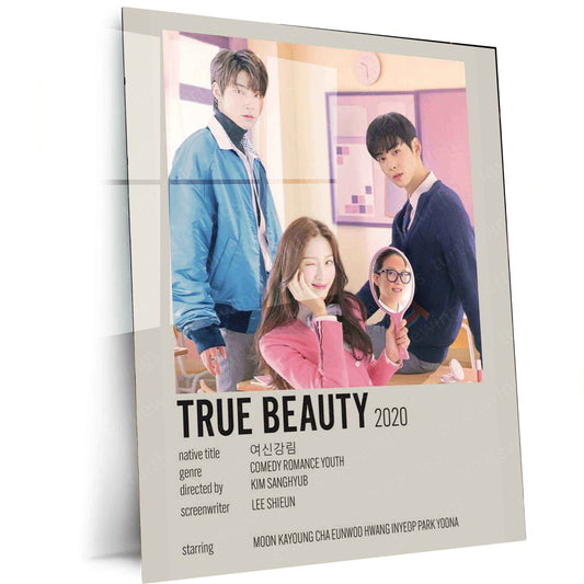 TRUE Beauty Metal Poster – A Stunning Tribute to Love, Self-Discovery & K-Drama Magic - TURTLEWINGS