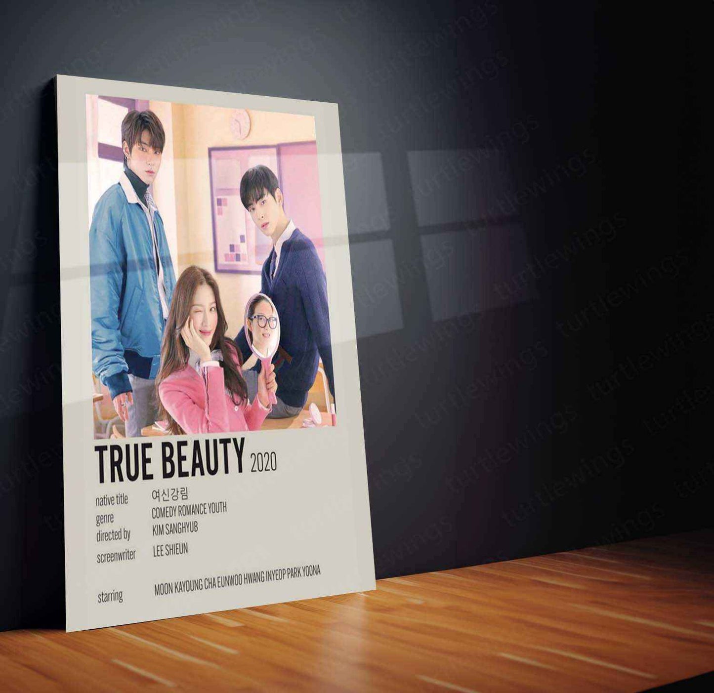 TRUE Beauty Metal Poster – A Stunning Tribute to Love, Self-Discovery & K-Drama Magic - TURTLEWINGS