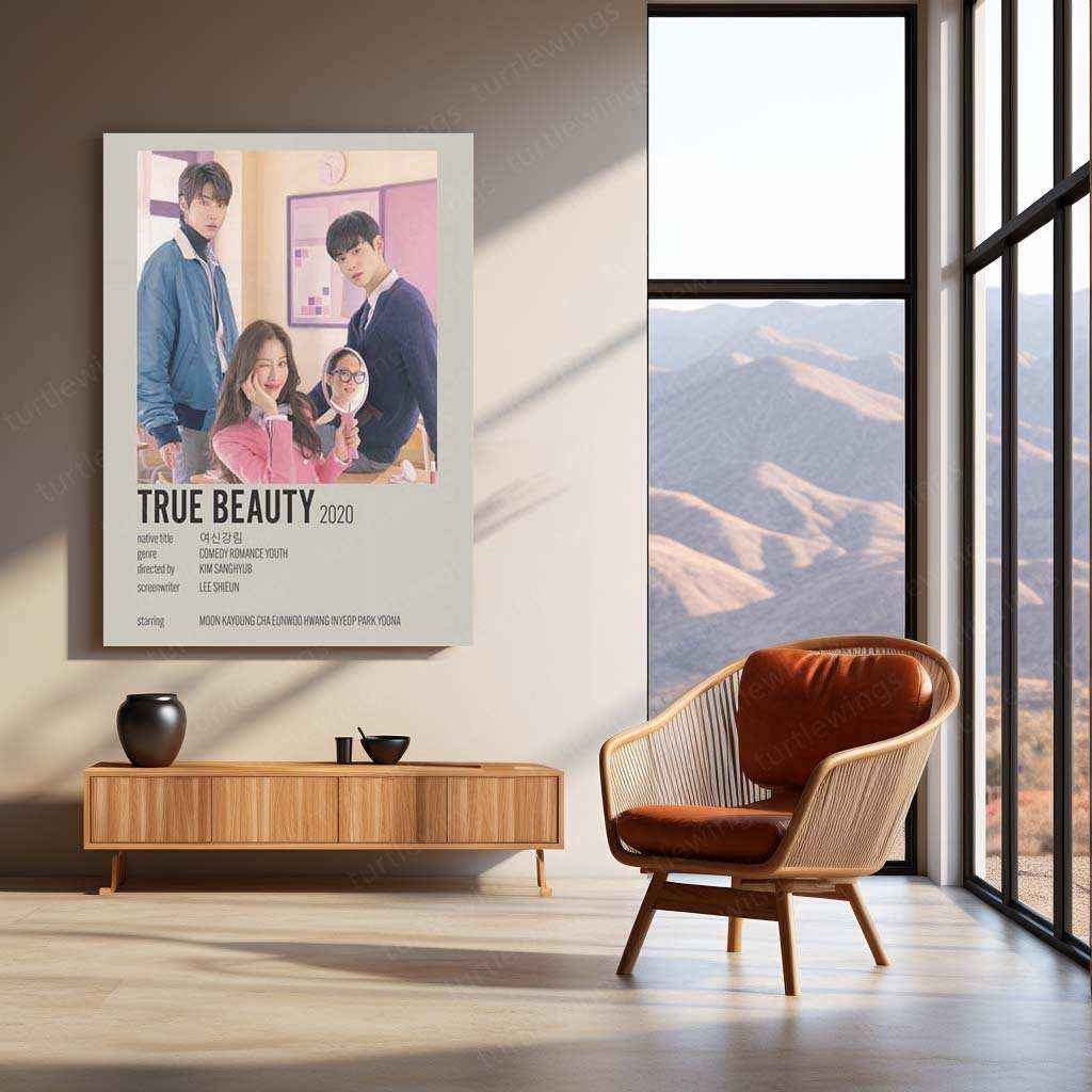 TRUE Beauty Metal Poster – A Stunning Tribute to Love, Self-Discovery & K-Drama Magic - TURTLEWINGS