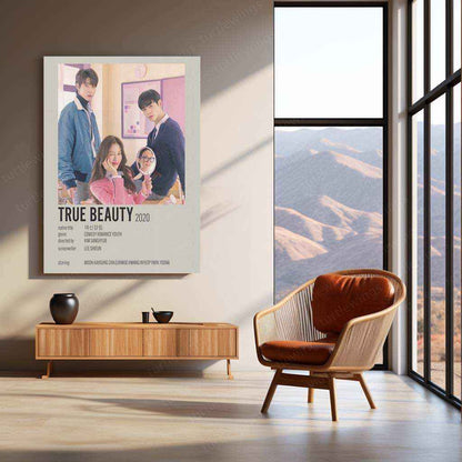 TRUE Beauty Metal Poster – A Stunning Tribute to Love, Self-Discovery & K-Drama Magic - TURTLEWINGS