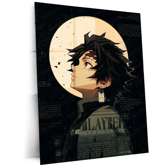 Anime Metal Poster | Tanjiro – Demon Slayer Metal Poster | Water Breathing Anime Wall Frame 01 - TURTLEWINGS