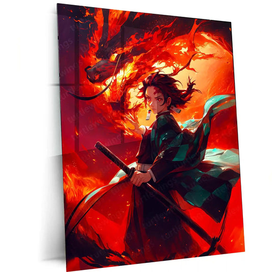 Anime Metal Poster | Tanjiro – Demon Slayer Metal Poster | Epic Anime Wall Art 01 - TURTLEWINGS