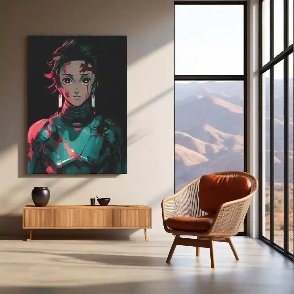 Anime Metal Poster | Tanjiro Kamado – Demon Slayer Metal Poster | Anime Wall Frame | Water Breathing Swordsman Art - TURTLEWINGS