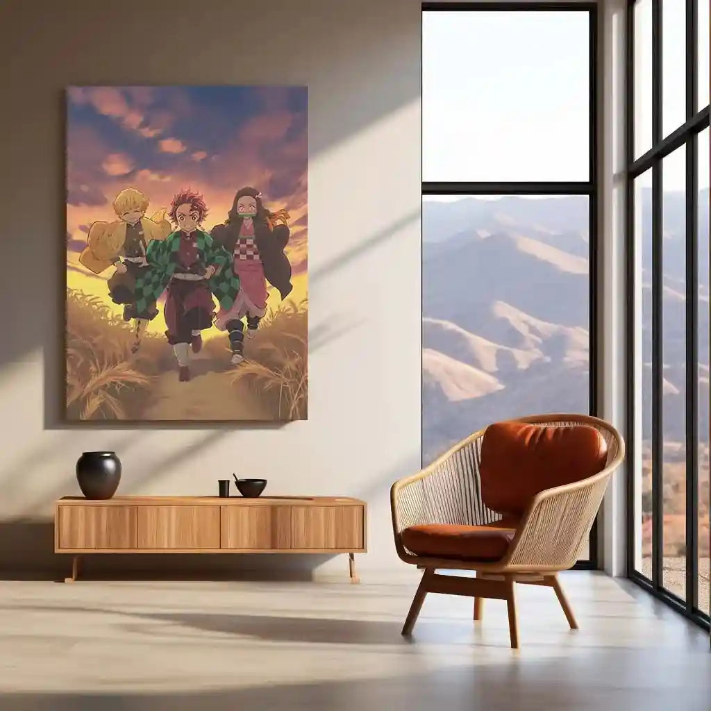 Anime Metal Poster | Tanjiro & Zenitsu Metal Poster – Demon Slayer Anime Wall Art - TURTLEWINGS