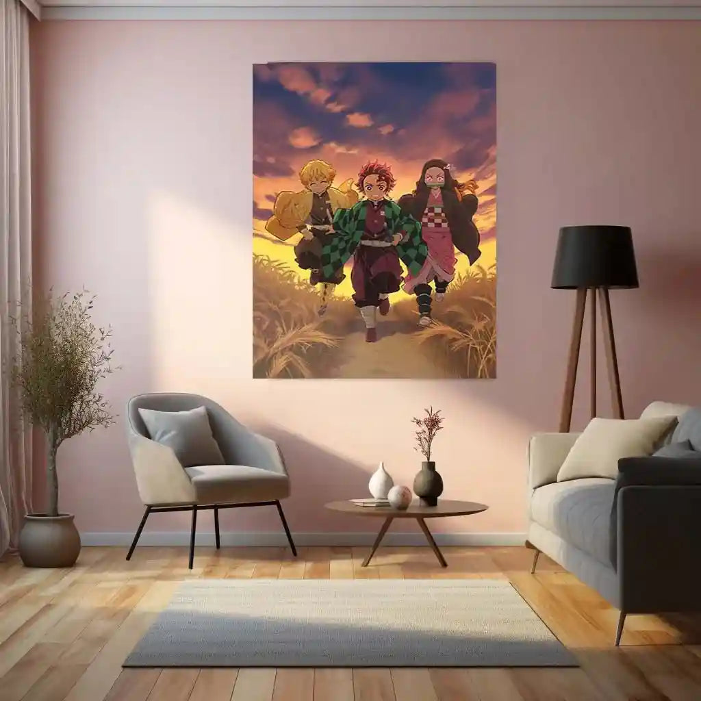 Anime Metal Poster | Tanjiro & Zenitsu Metal Poster – Demon Slayer Anime Wall Art - TURTLEWINGS