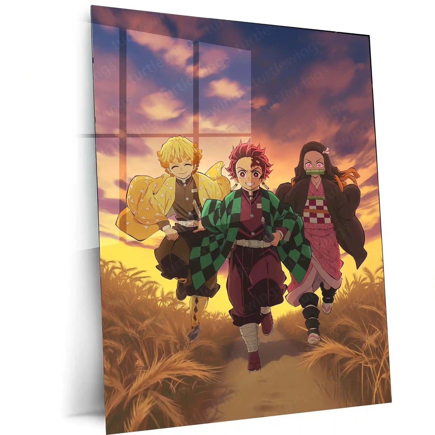 Anime Metal Poster | Tanjiro & Zenitsu Metal Poster – Demon Slayer Anime Wall Art - TURTLEWINGS