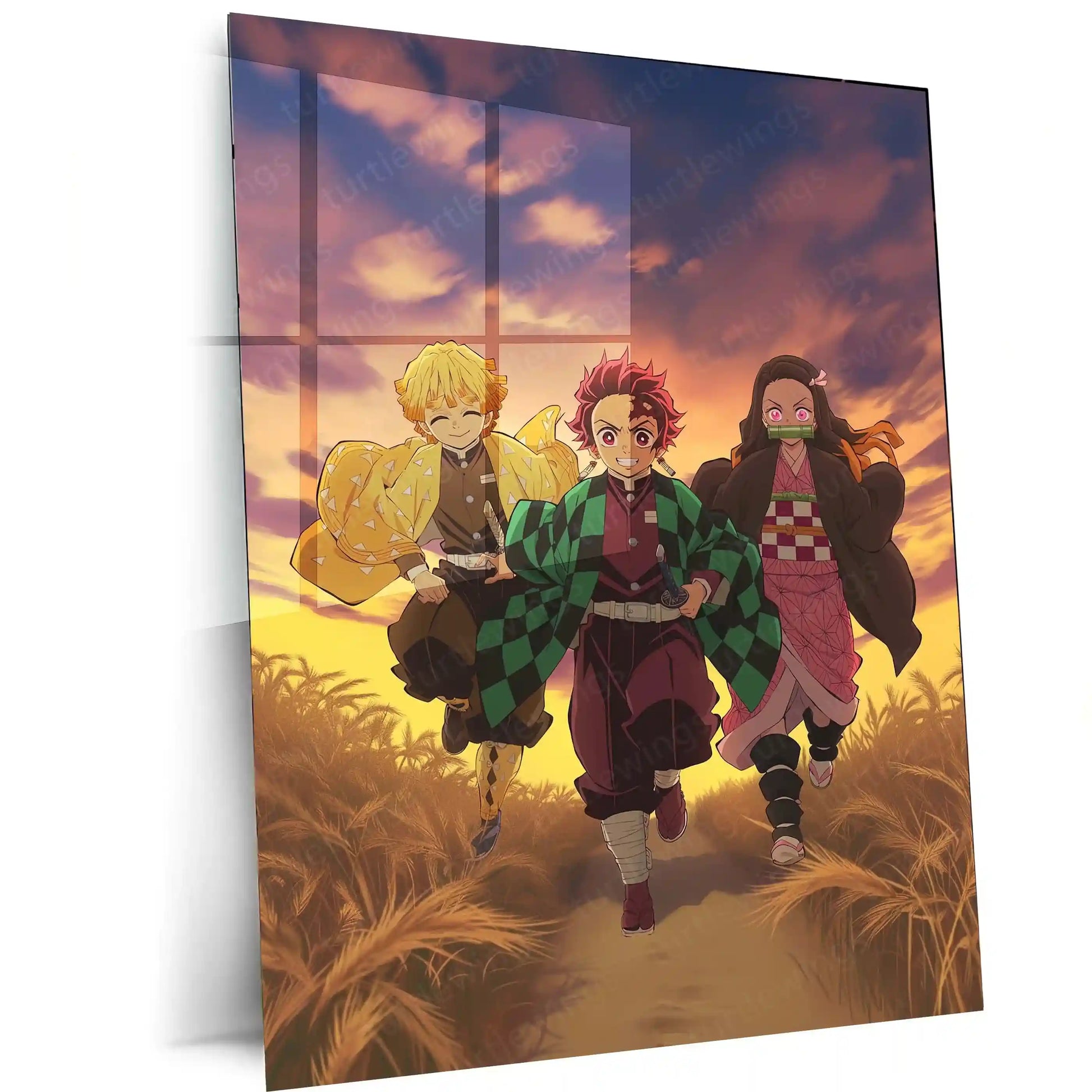 Anime Metal Poster | Tanjiro & Zenitsu Metal Poster – Demon Slayer Anime Wall Art - TURTLEWINGS
