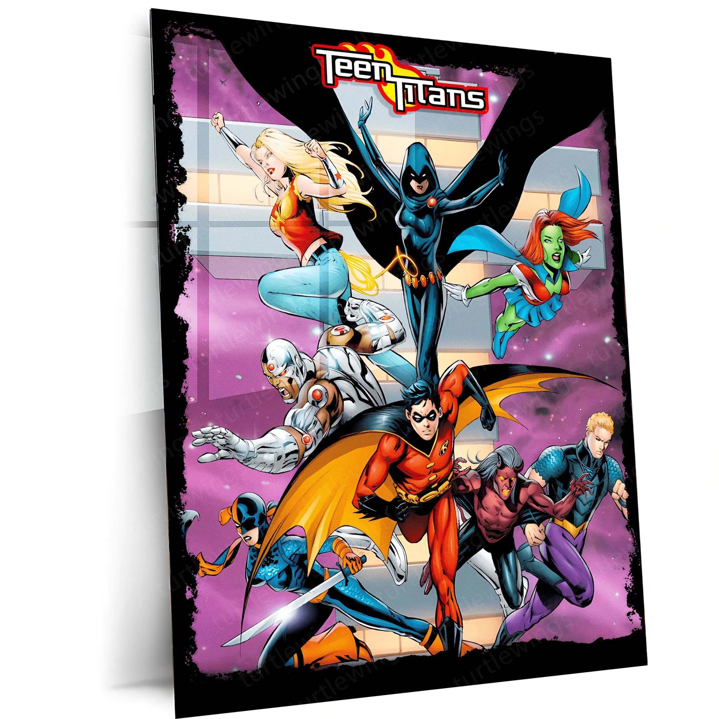 Teen Titans – Heroes United Metal Poster | DC Comics Wall Frame - TURTLEWINGS