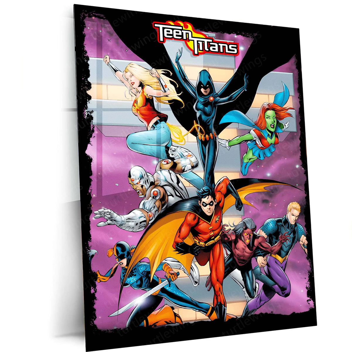 Teen Titans – Heroes United Metal Poster | DC Comics Wall Frame - TURTLEWINGS