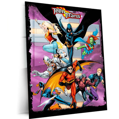 Teen Titans – Heroes United Metal Poster | DC Comics Wall Frame - TURTLEWINGS