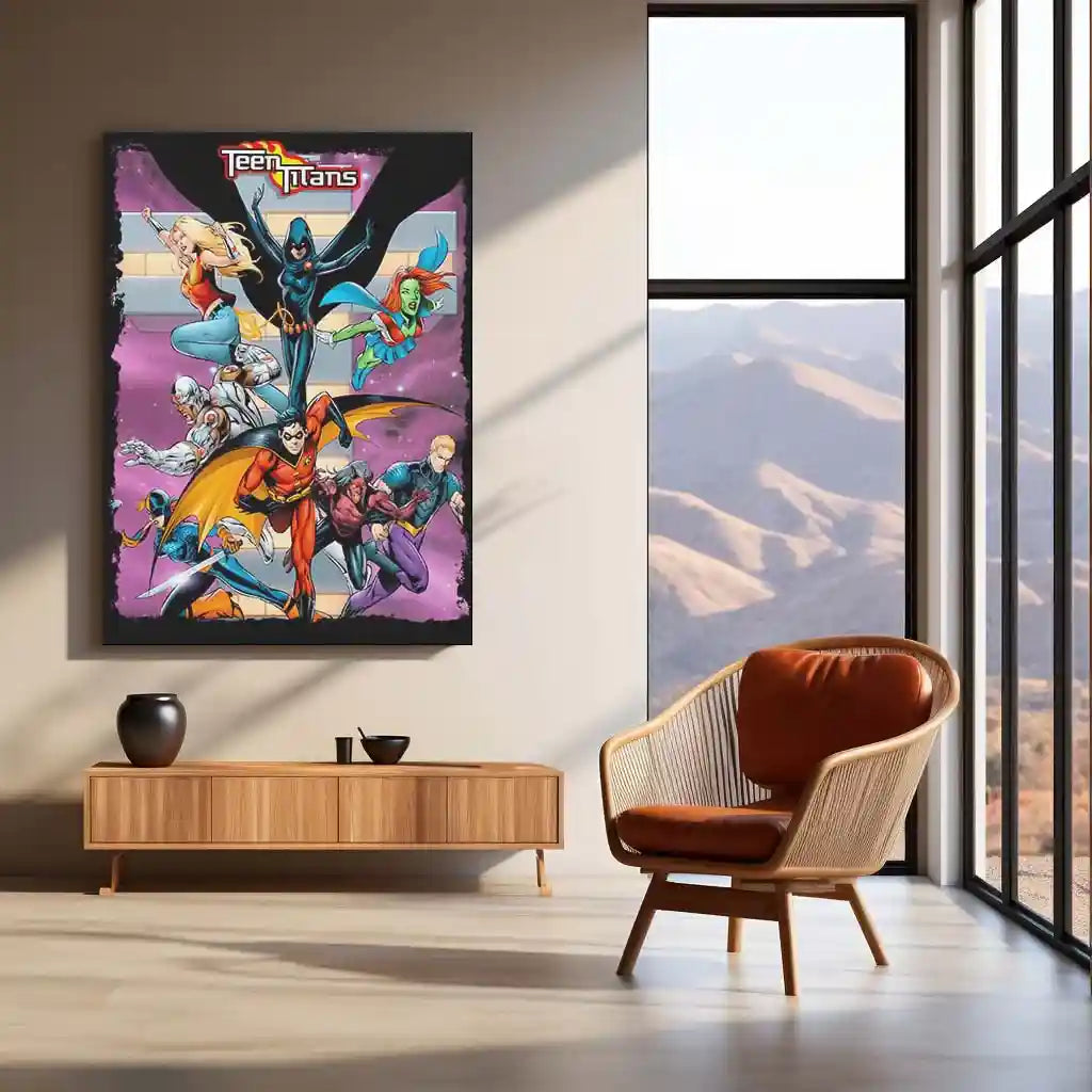 Teen Titans – Heroes United Metal Poster | DC Comics Wall Frame - TURTLEWINGS