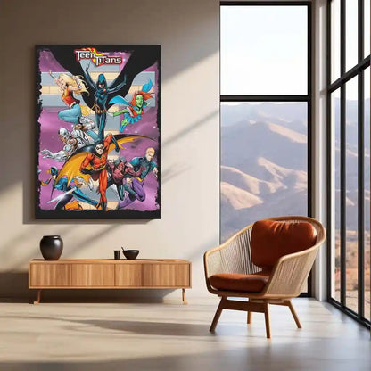 Teen Titans – Heroes United Metal Poster | DC Comics Wall Frame - TURTLEWINGS