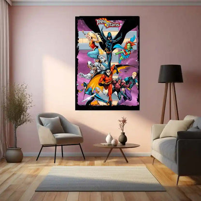 Teen Titans – Heroes United Metal Poster | DC Comics Wall Frame - TURTLEWINGS