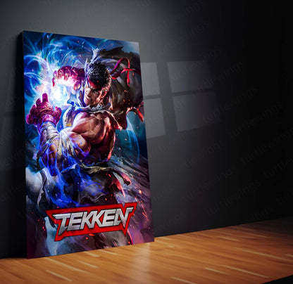Game Metal poster | Tekken x Ryu – Power Unleashed Metal Frame