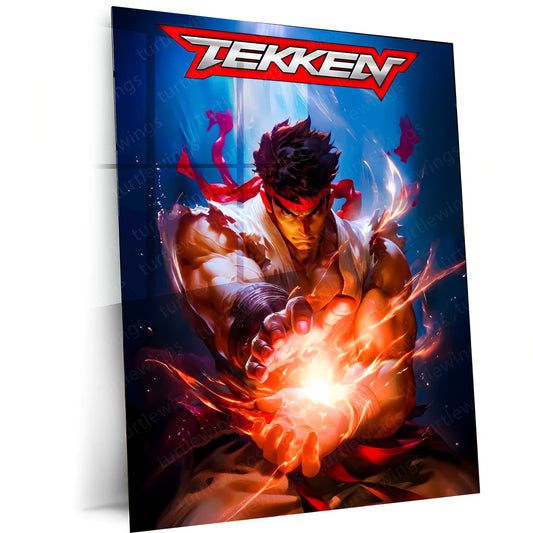 Game Metal poster | Tekken x Ryu – Power Unleashed Metal Frame 01