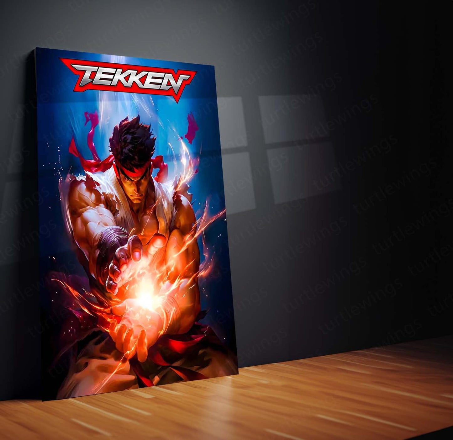 Game Metal poster | Tekken x Ryu – Power Unleashed Metal Frame 01