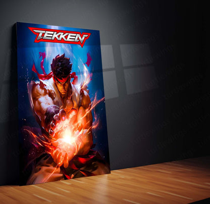 Game Metal poster | Tekken x Ryu – Power Unleashed Metal Frame 01