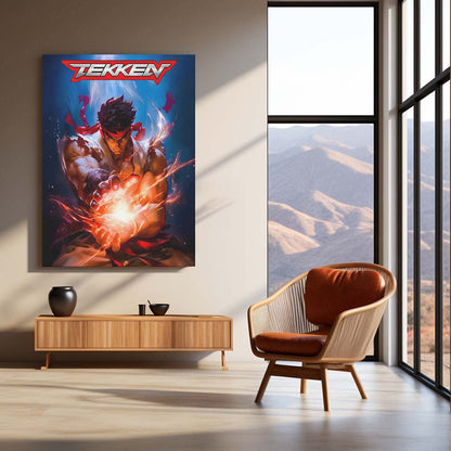 Game Metal poster | Tekken x Ryu – Power Unleashed Metal Frame 01