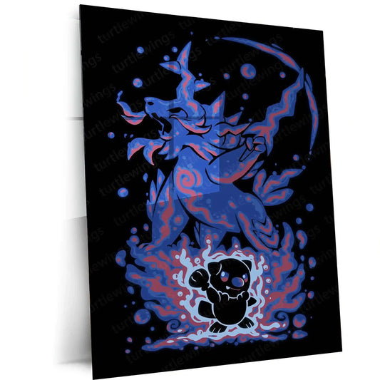 Anime Metal Poster | Pokemon The Dark Samurai Within | Shadow Discipline Metal Frame Inner Demon, Warrior Spirit & Silent Power Anime Wall Art - TURTLEWINGS 