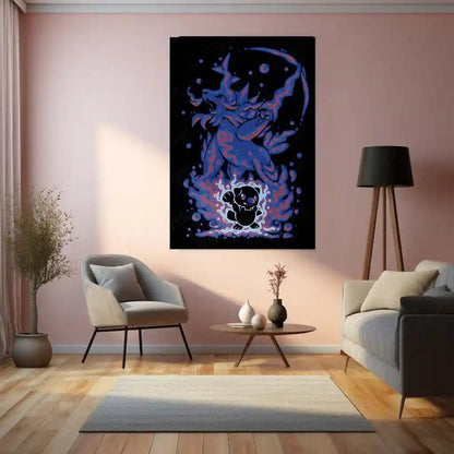 Anime Metal Poster | Pokemon The Dark Samurai Within | Shadow Discipline Metal Frame Inner Demon, Warrior Spirit & Silent Power Anime Wall Art - TURTLEWINGS 