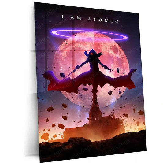 Anime Metal Poster | The Eminence in Shadow | Atomic Ascension Metal Frame Shadow Supremacy & Overwhelming Power Anime Wall Art - TURTLEWINGS