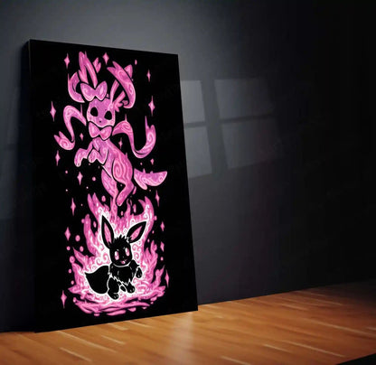 Anime Metal Poster | The Fairy Evolution Within | Pokemon Fairy Awakening Metal Frame Inner Light, Grace & Transformation Wall Art - TURTLEWINGS 