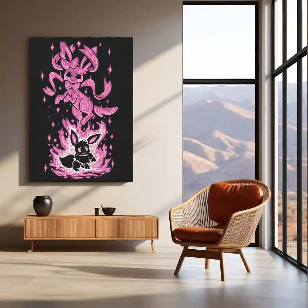 Anime Metal Poster | The Fairy Evolution Within | Pokemon Fairy Awakening Metal Frame Inner Light, Grace & Transformation Wall Art - TURTLEWINGS 